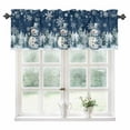 thumbnail image 1 of Christmas Snowman Kitchen Valances for Windows 42x18 Inch Kitchen Curtains Valances Rod Pocket Xmas Trees Navy Blue Snowflake Bathroom Window Valances for Window Treatment Decor, 1 of 6