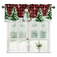 thumbnail image 1 of Christmas Snowman Kitchen Valances for Windows 60x18 Inch Kitchen Curtains Valances Rod Pocket Red Black Check Xmas Tree Snowflake Bathroom Window Valances for Window Treatment Decor, 1 of 6