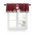 thumbnail image 1 of Christmas Snowman Kitchen Valances for Windows Winter Snowflakes Valance Curtains&nbsp; for Kitchen /Living Room/Bedroom/ Bathroom Decor, 54"x18 " ,Rod Pocket 1 Panel, Red Black Buffalo Plaid, 1 of 7