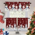 thumbnail image 1 of Christmas Snowman Kitchen Window Valance and Tier Set Winter Xmas Snowflake 3 Piece Rod Pocket Valances Tiers Curtain, Buffalo Gingham Short Curtains Small Windows Treatment for Bedroom/Cafe/Bathroom, 1 of 6