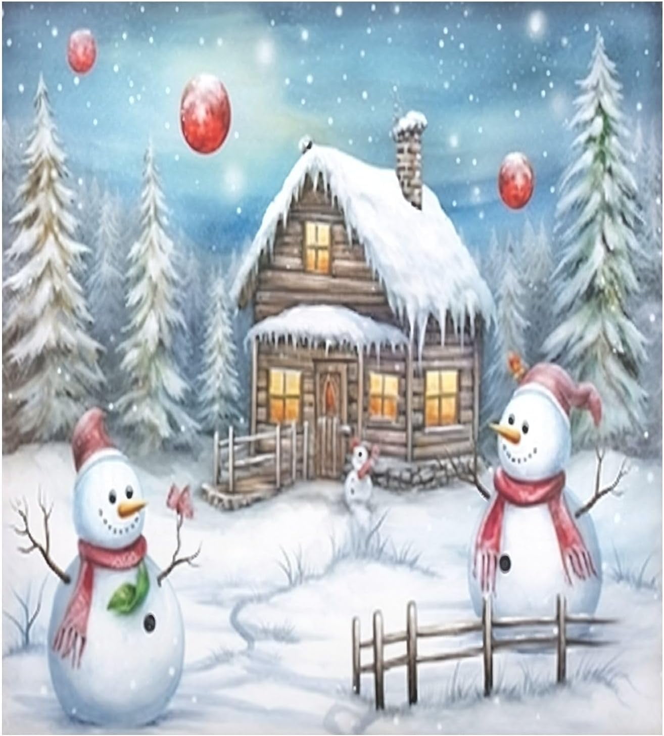 Christmas Snowman Landscape Dishwasher Covers for The Front
