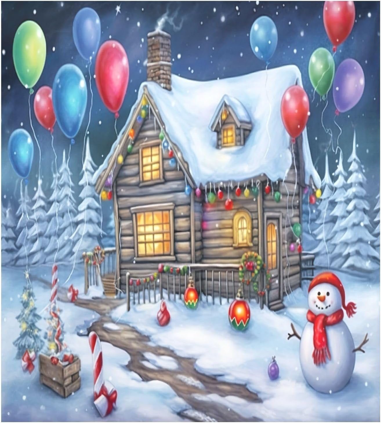 Christmas Snowman Landscape Dishwasher Covers for The Front