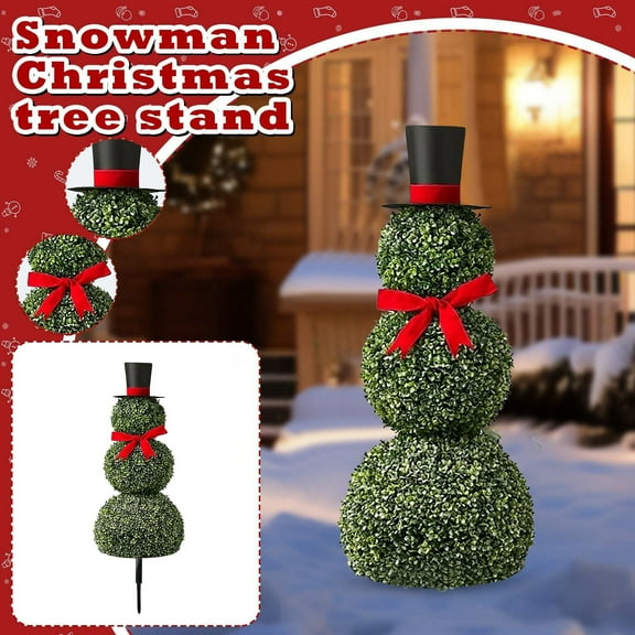 Christmas Snowman Lawn Stake, Outdoor Yard Decoration with Ground Spike, Festive Snowman Display for Garden, Patio, and Landscape Holiday Decor