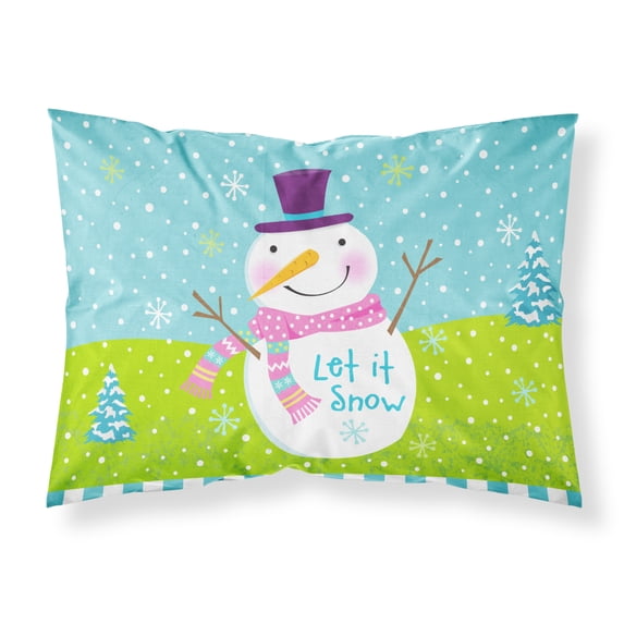 Christmas Snowman Let it Snow Fabric Standard Pillowcase