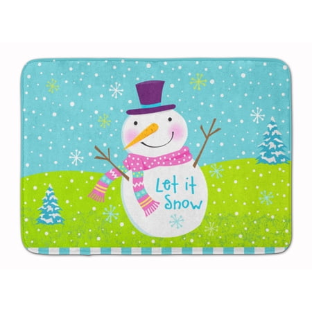 Christmas Snowman Let it Snow Machine Washable Memory Foam Mat