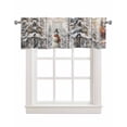 thumbnail image 1 of Christmas Snowman Linen Curtain Valance for Bedroom/Bathroom/Kitchen/Living/Dining Room Window,Watercolor Winter Snowflake Xmas Forest Tree Rod Pocket Topper Decorative Cafe Drapes Panel 42x12, 1 of 6