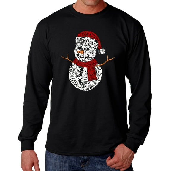 Christmas Snowman - Men's Word Art Long Sleeve T-Shirt
