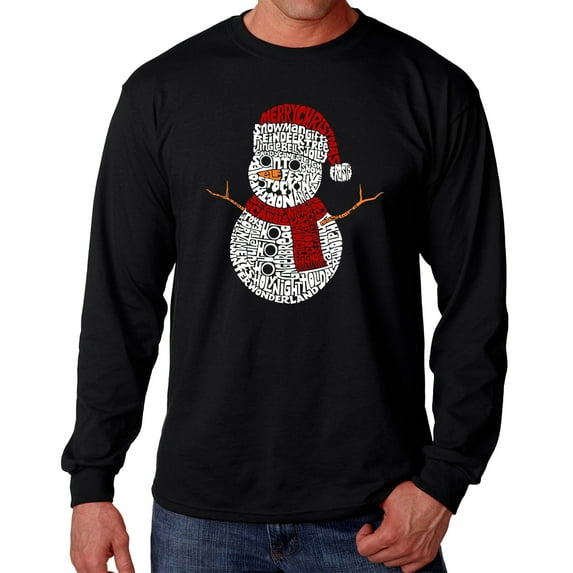 Christmas Snowman - Men's Word Art Long Sleeve T-Shirt