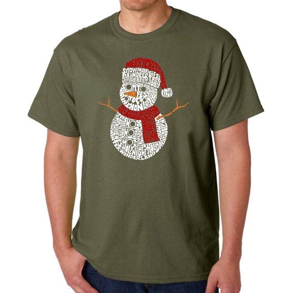 Christmas Snowman - Men's Word Art T-Shirt