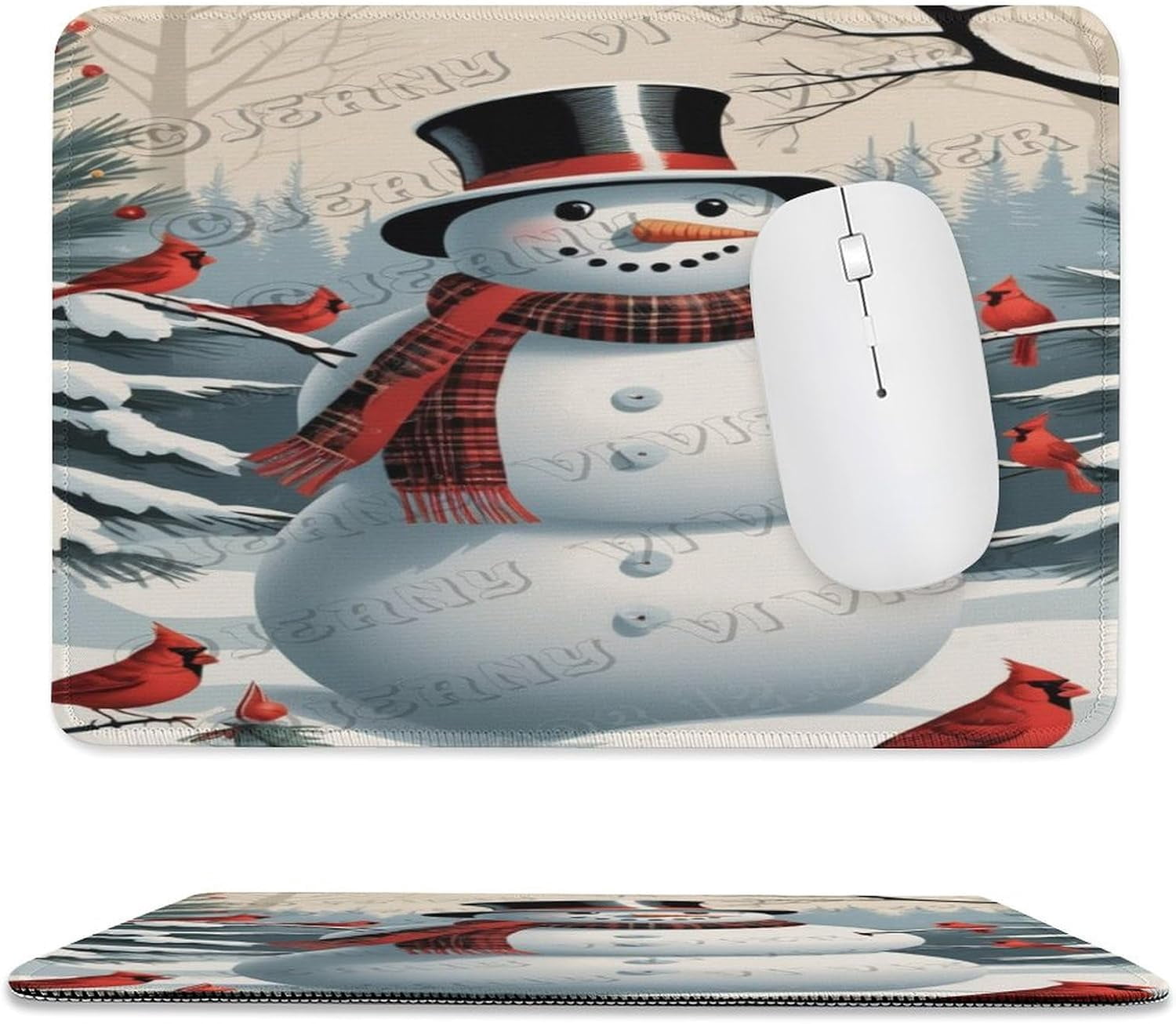 Christmas Snowman Mouse Pad - Studio Series, Computer Mousepad with Non ...