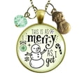 thumbnail image 1 of Christmas Snowman Necklace As Merry As I Get Funny Holiday Gutsy Goodness Female Adult Bronze Metal Jewelry, 1 of 7
