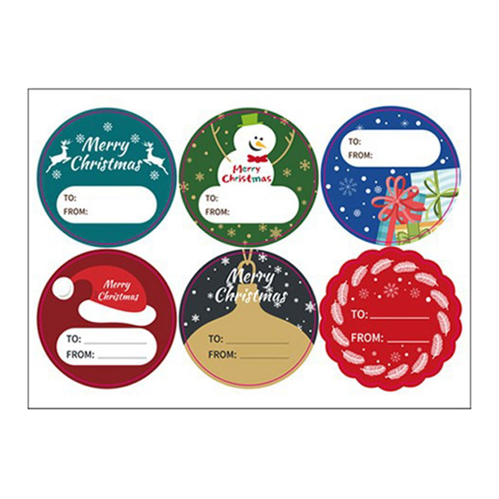 Christmas Snowman Old Man Christmas Tree Deer Gift Tag Sticker