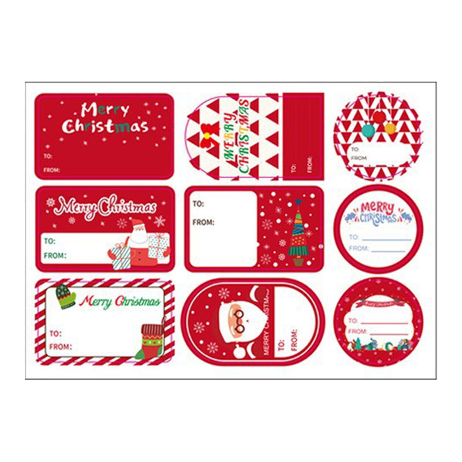 Christmas Snowman Old Man Christmas Tree Deer Gift Tag Sticker