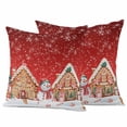 thumbnail image 1 of Christmas Snowman Outdoor Waterproof Pillow Covers, House Snowflake Xmas Candy Decorative Square Throw Pillowcase Sofa Cushion Sham for Patio/Couch/Chair, 18"x18" 2 Pack, 1 of 8