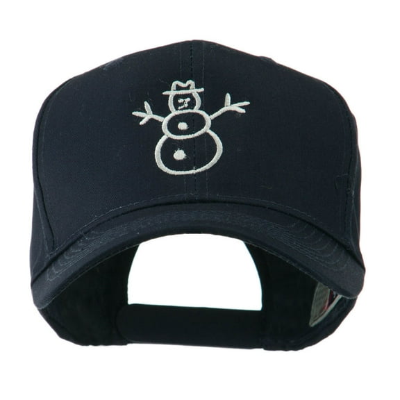 Christmas Snowman Outline Embroidered Cap - Navy OSFM