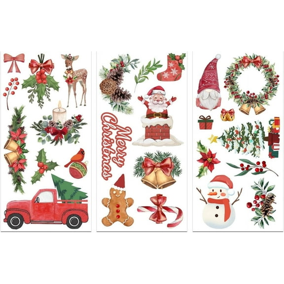 Christmas Snowman Pattern Rub on Transfers for Furniture and Crafts Decals 6x12 inch Furniture Transfer Stickers Self Adhesive Waterproof Redesign Décor Transfers Decals for Home