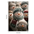 Christmas Snowman Pattern Wooden Framed Canvas Painting, Modern Wall