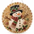 thumbnail image 1 of Christmas Snowman Pearl Diamond Art Kit for Adults, DIY Pearl Painting Suncatcher with 3D Mixed-Size Beads, 8in Home Decor, 1 of 4