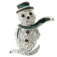 thumbnail image 1 of Christmas Snowman Pin Brooch - Silver - 1.125 x 1.25 in., 1 of 1