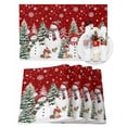 thumbnail image 1 of Christmas Snowman Placemats Set of 2 Cute Snowman Xmas Trees Snowflakes Red Heat Insulation Washable Place Mats, Rustic Non-Slip Table Mats for Dining Table Party Kitchen Decor,13x19 Inch, 1 of 4