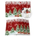 thumbnail image 1 of Christmas Snowman Placemats Set of 4 Xmas Tree Socks Ball Winter Red Heat Insulation Washable Place Mats, Rustic Non-Slip Table Mats for Dining Table Party Kitchen Decor,13x19 Inch, 1 of 4