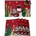 Christmas Snowman Placemats Set of 6 Christmas Tree Placemat,Non Slip