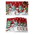 thumbnail image 1 of Christmas Snowman Placemats Set of 6 Winter Pine Snowflakes Red Retro Art Heat Insulation Washable Place Mats, Rustic Non-Slip Table Mats for Dining Table Party Kitchen Decor,13x19 Inch, 1 of 4