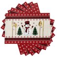Christmas Snowman Placemats Set of 6 Durable Placemats for Dining Table