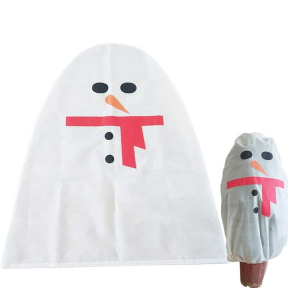 Christmas Snowman Plant Covers Freeze Protection with Drawstring, Winter Frost Cloths Blankets for Outdoor Plants, Shrub Jackets Garden Shrub Rose Covering