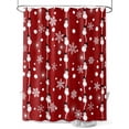 thumbnail image 1 of Christmas Snowman Red Long Shower Curtain Set, Waterproof Shower Curtains for Bathroom, Winter Snowflakes Xmas Retro Washable Fabric Cloth Bath Curtain for Bathtub Decoration with Hooks 72x84 Inches, 1 of 6
