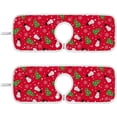 thumbnail image 1 of Christmas Snowman Red Sink Splash Guard for Faucet 2 Packs Faucet Absorbent Mats, Xmas Tree Winter Faucet Handle Drip Catcher Quickly Drying Mat for Kitchen Counter Bathroom, 14.9"x5.5", 1 of 7