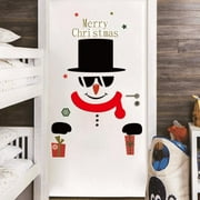 Christmas Snowman Refrigerator Sticker Set Cute Snowman Fridge Stickers Decoration for Fridge Wall Door Party Supplies Home Decoration