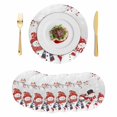 thumbnail image 1 of Christmas Snowman Round Placemats Set of 6, Braided Polypropylene Place Mats, Xmas Berry Snowflake Birds Washable Table Mats for Kitchen Dinner Holiday Wedding Party Coffee Table Decoration 15", 1 of 9