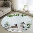 thumbnail image 1 of Christmas Snowman Round Rug 3ft Washable Circle Entryway Rugs Non Slip Xmas Pine Tree Cardinal Birds Snowy Area Rug Indoor Floor Carpet for Bedroom Kitchen Living Room Home Office Dining Room Nursery, 1 of 8