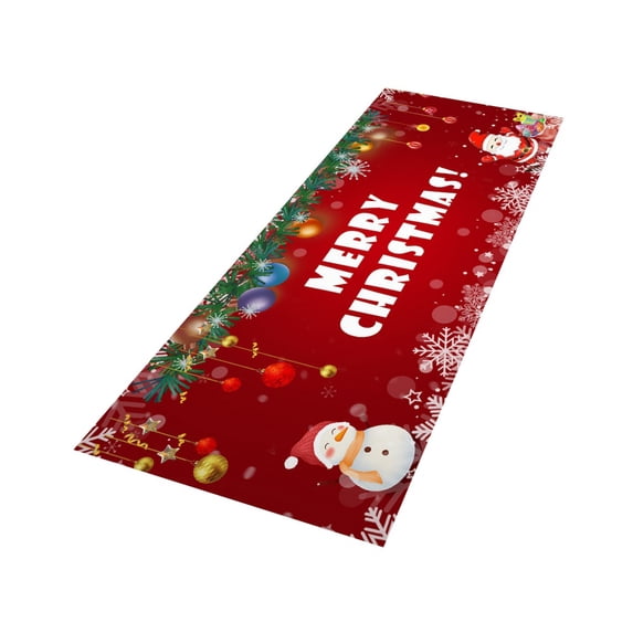 Christmas Snowman Rug Non-Slip Rubber Backing Carpet Merry Christmas Mat Flannel Xmas Mat