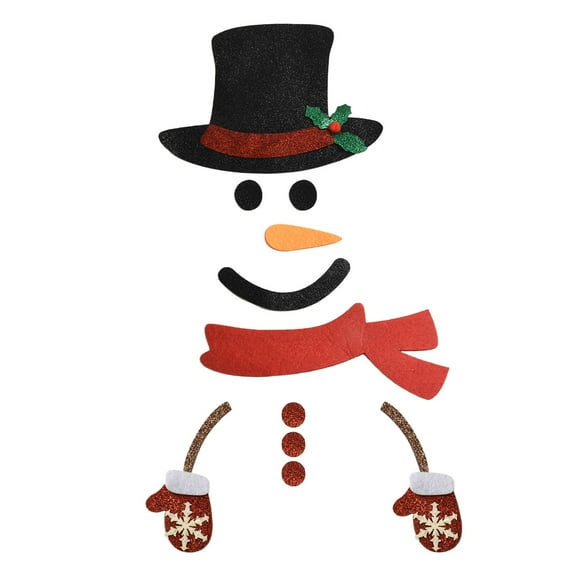 Christmas Snowman Santa Claus Elk Door Stickers Diy Xmas Door Wall Home Decor