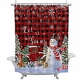 thumbnail image 1 of Christmas Snowman Shower Curtain Set with Hooks, Red Farm Truck Xmas Tree Waterproof Fabric Bathroom Curtains Decor Home Accessories,72X 96 Inch Extra Long, 1 of 9