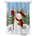 thumbnail image 1 of Christmas Snowman Shower Curtain Set ，Waterproof Fabric Shower Curtains Xmas Tree Forest Snowflake Winter Blue Shower Curtains for Bathroom,Bathroom Decor 72"x96", 1 of 6