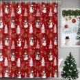 thumbnail image 1 of Christmas Snowman Shower Curtains for Bathroom, Waterproof Bath Curtains Decor, Bath Tub Curtain Red Xmas Trees Cane Berries Winter Snowflake Decorative Shower Curtain Sets with 12 Hooks, 72x72 Inch, 1 of 8
