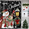 thumbnail image 1 of Christmas Snowman Shower Curtains for Bathroom, Xmas Box Winter Snow Wreaths Lights Black Waterproof Fabric Shower Curtain for Bathroom Bathtub Decoration, Machine Washable, 54x"78", 1 of 9