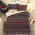 thumbnail image 1 of Christmas ,Snowman Snowflakes Pattern Winter Xmas Themed Bedding Set,Decorative 3 Piece Bedding Set with 2 Pillow Shams(No Comforter), 1 of 7