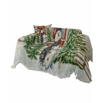 Christmas Snowman Sofa Couch Covers for Dogs, Washable Sectional Couch Slipcovers for Loveseat with Tassels, Xmas Tree Snowflake Farmhouse Grey Non Slip Sofa Throw Cover Blanket L 71''x102''