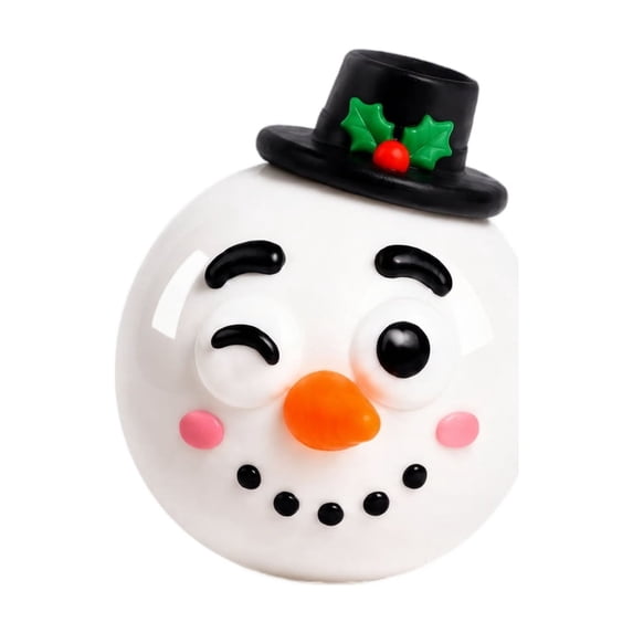Christmas Snowman Squishy Toy with Diy Expression, Single Piece, White, for Kids and Adults, Relaxation Toy