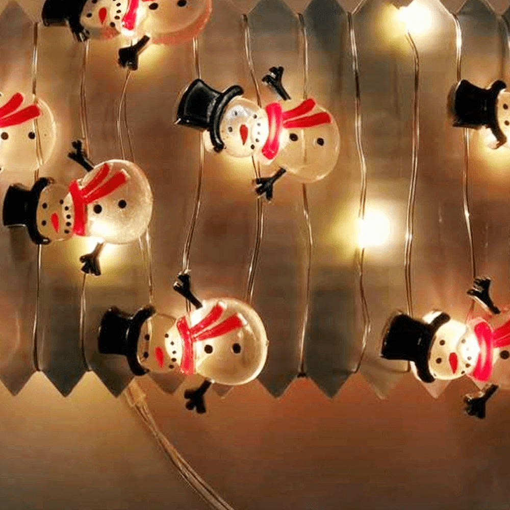 Christmas Snowman String Lights,Battery Powered, Fairy Tale Christmas