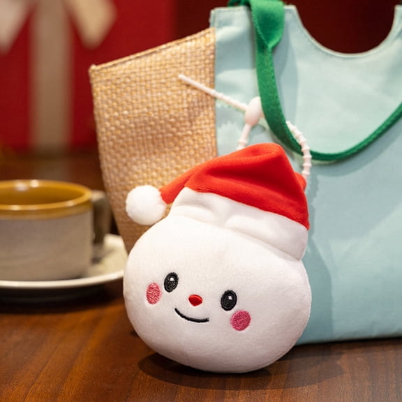 Christmas Snowman Stuffed Animal, 5.91 Inch Cotton Snowman Plush Toys, Cute Santa Hat Pillow Figure Christmas Gifts for Holiday Decor Accent (White)