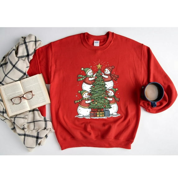 Christmas Snowman Sweatshirt, Christmas Tree Crewneck, Funny Snowman Sweat, Christmas Gift