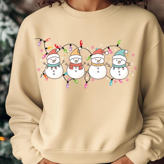 Christmas Snowman Sweatshirt, Festive Snowman Crewneck for Women, Cute Holiday Pullover, Cozy Winter Christmas Shirt Gift