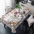 thumbnail image 1 of Christmas Snowman Table Cloth Waterproof Tablecloths, Xmas Tree Snowflake Eucalyptus Wooden Tablecloth Dining Table Cover for Kitchen Party Tabletop Outdoor, Rectangle Tablecloth 54x108 Inch, 1 of 9