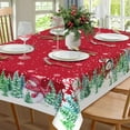 thumbnail image 1 of Christmas Snowman Tablecloth - Waterproof Merry Xmas Table Cloth for Kitchen, Dining, Holiday Party - Winter Decor 60x102 Inch Rectangle, 1 of 7