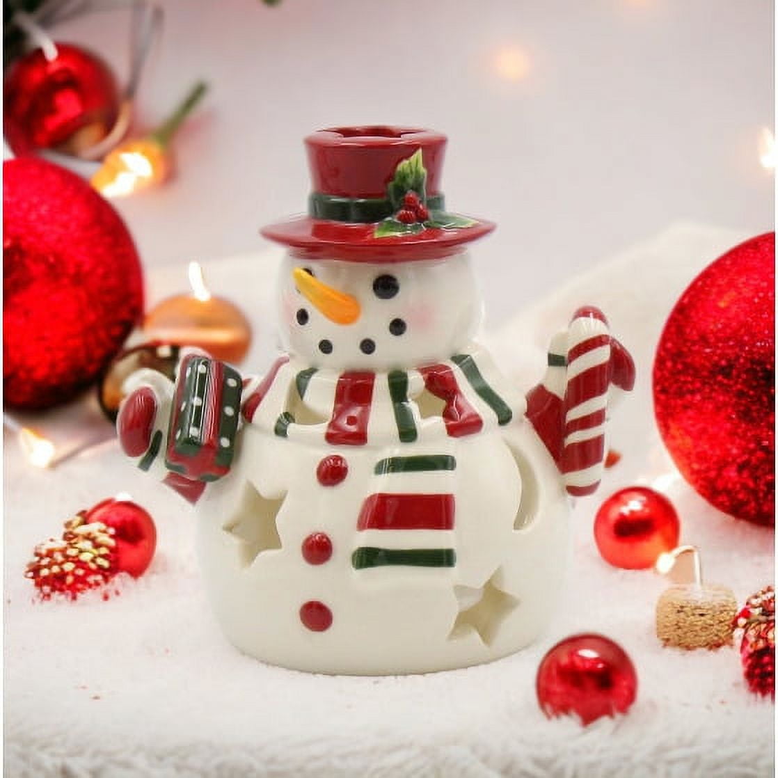 Christmas Snowman Tealight Candle Holder 5.6x4.1x5.5
